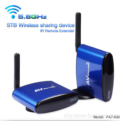 STB Set-Top Box Wireless 5.8Ghz AV Sender TV Signal Transmitter Receiver With IR Remote Control